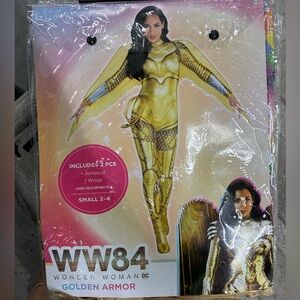Women's DC Wonder Woman Diana Prince Gold Jumpsuit Halloween Costume